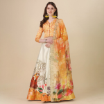 Bandhini Printed Semi-Stitched Lehenga & Blouse With Dupatta