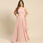 V-Neck Top With Flared Skirt Co-Ords