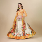 Bandhini Printed Semi-Stitched Lehenga & Blouse With Dupatta